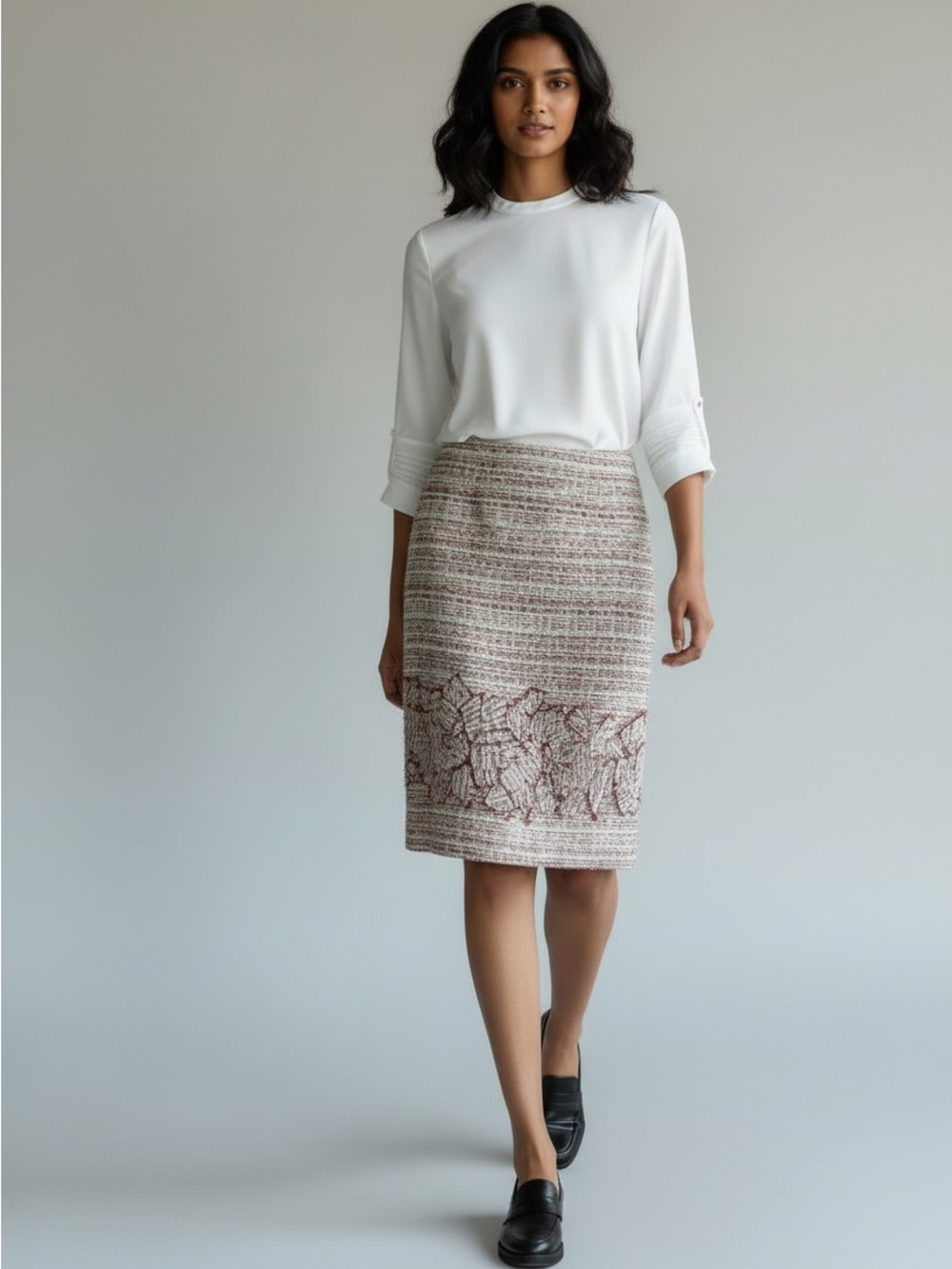 Carolina Herrera tweed pencil skirt